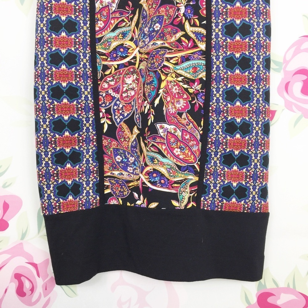 Nicole Miller Floral Paisley Print Midi Dress M - Picture 3 of 6